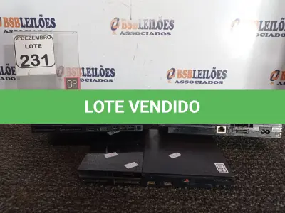 LOTE 231 - 02 VÍDEO GAMES PS2 MARCA SONY. (NO ESTADO) ATENÇÃO! FAZER A VISITAÇÃO ANTES DE ARREMATAR, NÃO SABEMOS SE FUNCIONA. LEILÃO NÃO TEM GARANTIA E NEM DEVOLUÇÃO, SUJEITO A POSSÍVEIS AVARIAS VISÍVEIS/OCULTAS E/OU AUSÊNCIA DE COMPONENTES.