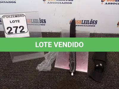 LOTE 272 - 01 FACA TAMANHO MEDIANO(NOVO). (NO ESTADO) ATENÇÃO! FAZER A VISITAÇÃO ANTES DE ARREMATAR, NÃO SABEMOS SE FUNCIONA. LEILÃO NÃO TEM GARANTIA E NEM DEVOLUÇÃO, SUJEITO A POSSÍVEIS AVARIAS VISÍVEIS/OCULTAS E/OU AUSÊNCIA DE COMPONENTES.