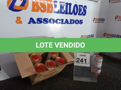 LOTE 241 - 01 CAIXA C/06 CATALISADORES MARCA ANJO CONTENDO 450ML EM CADA LATA(NOVO). (NO ESTADO) ATENÇÃO! FAZER A VISITAÇÃO ANTES DE ARREMATAR, NÃO SABEMOS SE FUNCIONA. LEILÃO NÃO TEM GARANTIA E NEM DEVOLUÇÃO, SUJEITO A POSSÍVEIS AVARIAS VISÍVEIS/OCULTAS E/OU AUSÊNCIA DE COMPONENTES.