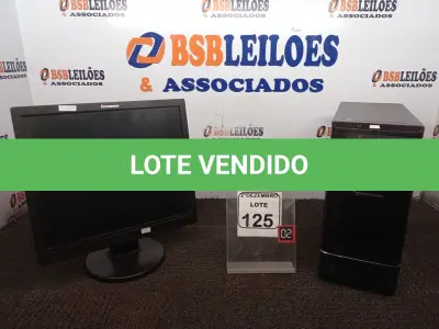 LOTE 125 - 01 CPU MARCA LENOVO E 01 MONITOR MARCA LENOVO. (NO ESTADO) ATENÇÃO! FAZER A VISITAÇÃO ANTES DE ARREMATAR, NÃO SABEMOS SE FUNCIONA. LEILÃO NÃO TEM GARANTIA E NEM DEVOLUÇÃO, SUJEITO A POSSÍVEIS AVARIAS VISÍVEIS/OCULTAS E/OU AUSÊNCIA DE COMPONENTES.