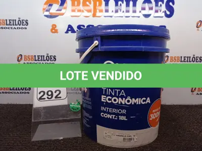 LOTE 292 - 01 GALÃO DE TINTA MARCA QUALITEX. (NO ESTADO) ATENÇÃO! FAZER A VISITAÇÃO ANTES DE ARREMATAR, NÃO SABEMOS SE FUNCIONA. LEILÃO NÃO TEM GARANTIA E NEM DEVOLUÇÃO, SUJEITO A POSSÍVEIS AVARIAS VISÍVEIS/OCULTAS E/OU AUSÊNCIA DE COMPONENTES.