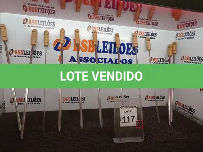 LOTE 117 - 11 ESPETOS P/CHURRASCO DIVERSOS (NOVO). (NO ESTADO) ATENÇÃO! FAZER A VISITAÇÃO ANTES DE ARREMATAR, NÃO SABEMOS SE FUNCIONA. LEILÃO NÃO TEM GARANTIA E NEM DEVOLUÇÃO, SUJEITO A POSSÍVEIS AVARIAS VISÍVEIS/OCULTAS E/OU AUSÊNCIA DE COMPONENTES.