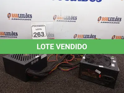 LOTE 263 - 02 FONTES DE ALIMENTAÇÃO P/PC MARCAS E MODELOS DIVERSOS. (NO ESTADO) ATENÇÃO! FAZER A VISITAÇÃO ANTES DE ARREMATAR, NÃO SABEMOS SE FUNCIONA. LEILÃO NÃO TEM GARANTIA E NEM DEVOLUÇÃO, SUJEITO A POSSÍVEIS AVARIAS VISÍVEIS/OCULTAS E/OU AUSÊNCIA DE COMPONENTES.