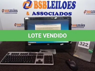 LOTE 322 - 01 ALL IN ONE MARCA HP C/TECLADO E MOUSE. (NO ESTADO) ATENÇÃO! FAZER A VISITAÇÃO ANTES DE ARREMATAR, NÃO SABEMOS SE FUNCIONA. LEILÃO NÃO TEM GARANTIA E NEM DEVOLUÇÃO, SUJEITO A POSSÍVEIS AVARIAS VISÍVEIS/OCULTAS E/OU AUSÊNCIA DE COMPONENTES.