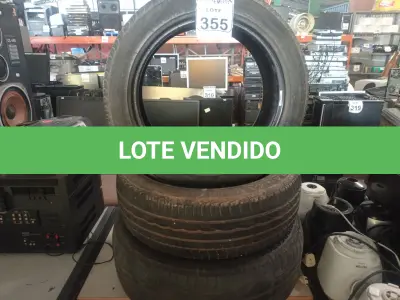 LOTE 355 - 03 PNEUS USADOS SENDO 02 AROS 16 E UM ARO 17. (NO ESTADO) ATENÇÃO! FAZER A VISITAÇÃO ANTES DE ARREMATAR, NÃO SABEMOS SE FUNCIONA. LEILÃO NÃO TEM GARANTIA E NEM DEVOLUÇÃO, SUJEITO A POSSÍVEIS AVARIAS VISÍVEIS/OCULTAS E/OU AUSÊNCIA DE COMPONENTES.