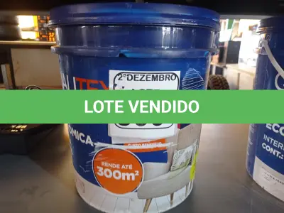 LOTE 500 - 01 GALÃO DE TINTA MARCA QUALITEX 18. (NO ESTADO) ATENÇÃO! FAZER A VISITAÇÃO ANTES DE ARREMATAR, NÃO SABEMOS SE FUNCIONA. LEILÃO NÃO TEM GARANTIA E NEM DEVOLUÇÃO, SUJEITO A POSSÍVEIS AVARIAS VISÍVEIS/OCULTAS E/OU AUSÊNCIA DE COMPONENTES.