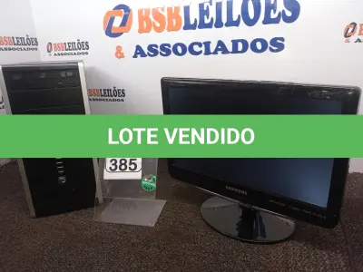 LOTE 385 - 01 CPU MARCA HP E 01 MONITOR MARCA SAMSUNG C/TECLADO E MOUSE. (NO ESTADO) ATENÇÃO! FAZER A VISITAÇÃO ANTES DE ARREMATAR, NÃO SABEMOS SE FUNCIONA. LEILÃO NÃO TEM GARANTIA E NEM DEVOLUÇÃO, SUJEITO A POSSÍVEIS AVARIAS VISÍVEIS/OCULTAS E/OU AUSÊNCIA DE COMPONENTES.