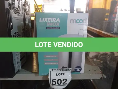 LOTE 502 - 01 LIXEIRA EM INOX COM PEDAL 5L MARCA MOOD. (NO ESTADO) ATENÇÃO! FAZER A VISITAÇÃO ANTES DE ARREMATAR, NÃO SABEMOS SE FUNCIONA. LEILÃO NÃO TEM GARANTIA E NEM DEVOLUÇÃO, SUJEITO A POSSÍVEIS AVARIAS VISÍVEIS/OCULTAS E/OU AUSÊNCIA DE COMPONENTES.