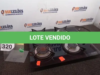 LOTE 320 - 01 FOGÃO COOKTOP 04 BOCAS MARCA FOGATT. (NO ESTADO) ATENÇÃO! FAZER A VISITAÇÃO ANTES DE ARREMATAR, NÃO SABEMOS SE FUNCIONA. LEILÃO NÃO TEM GARANTIA E NEM DEVOLUÇÃO, SUJEITO A POSSÍVEIS AVARIAS VISÍVEIS/OCULTAS E/OU AUSÊNCIA DE COMPONENTES.
