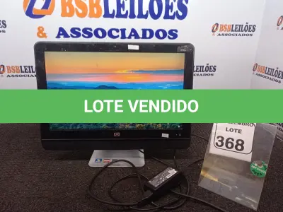 LOTE 368 - 01 ALL IN ONE MARCA HP C/TECLADO E MOUSE. (NO ESTADO) ATENÇÃO! FAZER A VISITAÇÃO ANTES DE ARREMATAR, NÃO SABEMOS SE FUNCIONA. LEILÃO NÃO TEM GARANTIA E NEM DEVOLUÇÃO, SUJEITO A POSSÍVEIS AVARIAS VISÍVEIS/OCULTAS E/OU AUSÊNCIA DE COMPONENTES.
