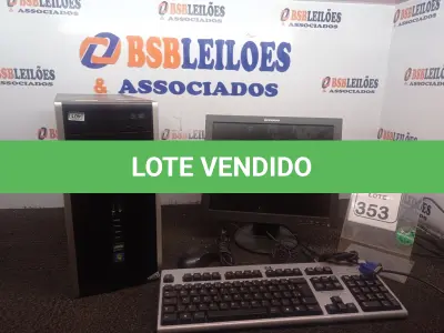 LOTE 353 - 01 CPU MARCA HP E 01 MONITOR MARCA LENOVO C/TECLADO E MOUSE. (NO ESTADO) ATENÇÃO! FAZER A VISITAÇÃO ANTES DE ARREMATAR, NÃO SABEMOS SE FUNCIONA. LEILÃO NÃO TEM GARANTIA E NEM DEVOLUÇÃO, SUJEITO A POSSÍVEIS AVARIAS VISÍVEIS/OCULTAS E/OU AUSÊNCIA DE COMPONENTES.