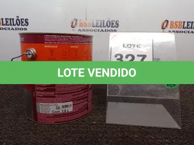 LOTE 327 - 01 LATA DE TINTA COR BRILHANTE PLATINA MARCA SUVINIL 3,6L P/MADEIRAS E METAIS. (NO ESTADO) ATENÇÃO! FAZER A VISITAÇÃO ANTES DE ARREMATAR, NÃO SABEMOS SE FUNCIONA. LEILÃO NÃO TEM GARANTIA E NEM DEVOLUÇÃO, SUJEITO A POSSÍVEIS AVARIAS VISÍVEIS/OCULTAS E/OU AUSÊNCIA DE COMPONENTES.