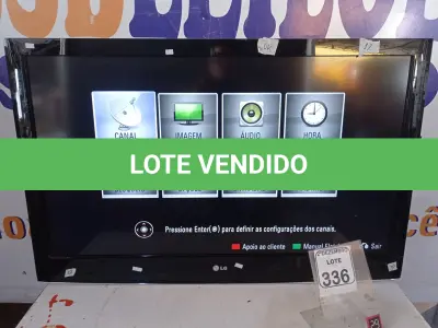 LOTE 336 - 01 TV 42” MARCA LG. (NO ESTADO) ATENÇÃO! FAZER A VISITAÇÃO ANTES DE ARREMATAR, NÃO SABEMOS SE FUNCIONA. LEILÃO NÃO TEM GARANTIA E NEM DEVOLUÇÃO, SUJEITO A POSSÍVEIS AVARIAS VISÍVEIS/OCULTAS E/OU AUSÊNCIA DE COMPONENTES.