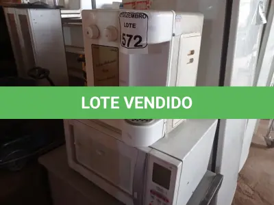 LOTE 572 - 01 PURIFICADOR DE ÁGUA MARCA FOFT E 01 MICROONDAS MARCA BRASTEMP. (NO ESTADO) ATENÇÃO! FAZER A VISITAÇÃO ANTES DE ARREMATAR, NÃO SABEMOS SE FUNCIONA. LEILÃO NÃO TEM GARANTIA E NEM DEVOLUÇÃO, SUJEITO A POSSÍVEIS AVARIAS VISÍVEIS/OCULTAS E/OU AUSÊNCIA DE COMPONENTES.