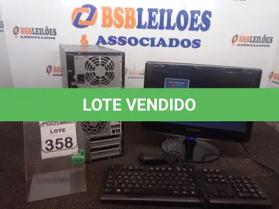 LOTE 358 - 01 CPU MARCA HP E 01 MONITOR MARCA SAMSUNG C/TECLADO E MOUSE. (NO ESTADO) ATENÇÃO! FAZER A VISITAÇÃO ANTES DE ARREMATAR, NÃO SABEMOS SE FUNCIONA. LEILÃO NÃO TEM GARANTIA E NEM DEVOLUÇÃO, SUJEITO A POSSÍVEIS AVARIAS VISÍVEIS/OCULTAS E/OU AUSÊNCIA DE COMPONENTES.