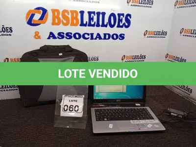 LOTE 060 - 01 NOTEBOOK MARCA STI DUAL CORE HD 250GB, 2GB DE MEMÓRIA E WEBCAM C/MALETA E FONTE. (NO ESTADO) ATENÇÃO! FAZER A VISITAÇÃO ANTES DE ARREMATAR, NÃO SABEMOS SE FUNCIONA. LEILÃO NÃO TEM GARANTIA E NEM DEVOLUÇÃO, SUJEITO A POSSÍVEIS AVARIAS VISÍVEIS/OCULTAS E/OU AUSÊNCIA DE COMPONENTES.