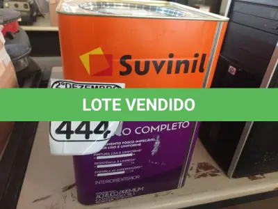 LOTE 444 - 01 LATA DE TINTA FOSCO BRANCO NEVE 18L MARCA SUVINIL. (NO ESTADO) ATENÇÃO! FAZER A VISITAÇÃO ANTES DE ARREMATAR, NÃO SABEMOS SE FUNCIONA. LEILÃO NÃO TEM GARANTIA E NEM DEVOLUÇÃO, SUJEITO A POSSÍVEIS AVARIAS VISÍVEIS/OCULTAS E/OU AUSÊNCIA DE COMPONENTES.