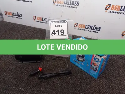 LOTE 419 - 01 MINI COMPRESSOR DE AR VEICULAR DC12V. (NO ESTADO) ATENÇÃO! FAZER A VISITAÇÃO ANTES DE ARREMATAR, NÃO SABEMOS SE FUNCIONA. LEILÃO NÃO TEM GARANTIA E NEM DEVOLUÇÃO, SUJEITO A POSSÍVEIS AVARIAS VISÍVEIS/OCULTAS E/OU AUSÊNCIA DE COMPONENTES.