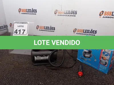 LOTE 417 - 01 MINI COMPRESSOR DE AR VEICULAR DC12V. (NO ESTADO) ATENÇÃO! FAZER A VISITAÇÃO ANTES DE ARREMATAR, NÃO SABEMOS SE FUNCIONA. LEILÃO NÃO TEM GARANTIA E NEM DEVOLUÇÃO, SUJEITO A POSSÍVEIS AVARIAS VISÍVEIS/OCULTAS E/OU AUSÊNCIA DE COMPONENTES.