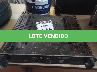 LOTE 445 - 01 AMPLIFICADOR PA-200 MARCA STANER. (NO ESTADO) ATENÇÃO! FAZER A VISITAÇÃO ANTES DE ARREMATAR, NÃO SABEMOS SE FUNCIONA. LEILÃO NÃO TEM GARANTIA E NEM DEVOLUÇÃO, SUJEITO A POSSÍVEIS AVARIAS VISÍVEIS/OCULTAS E/OU AUSÊNCIA DE COMPONENTES.