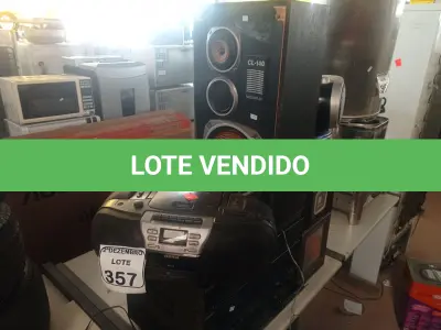 LOTE 357 - 03 MICRO SYSTEM E 01 APARELHO DE SOM C/DUAS CAIXAS DE SOM MARCAS E MODELOS DIVERSOS. (NO ESTADO) ATENÇÃO! FAZER A VISITAÇÃO ANTES DE ARREMATAR, NÃO SABEMOS SE FUNCIONA. LEILÃO NÃO TEM GARANTIA E NEM DEVOLUÇÃO, SUJEITO A POSSÍVEIS AVARIAS VISÍVEIS/OCULTAS E/OU AUSÊNCIA DE COMPONENTES.