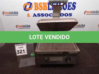 LOTE 321 - 01 SANDUICHEIRA ELÉTRICA INDUSTRIAL EM INOX. (NO ESTADO) ATENÇÃO! FAZER A VISITAÇÃO ANTES DE ARREMATAR, NÃO SABEMOS SE FUNCIONA. LEILÃO NÃO TEM GARANTIA E NEM DEVOLUÇÃO, SUJEITO A POSSÍVEIS AVARIAS VISÍVEIS/OCULTAS E/OU AUSÊNCIA DE COMPONENTES.