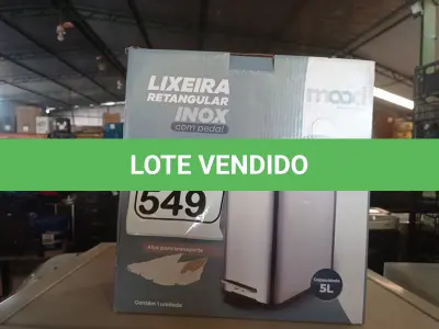 LOTE 549 - 01 LIXEIRA EM INOX COM PEDAL 5L MARCA MOOD. (NO ESTADO) ATENÇÃO! FAZER A VISITAÇÃO ANTES DE ARREMATAR, NÃO SABEMOS SE FUNCIONA. LEILÃO NÃO TEM GARANTIA E NEM DEVOLUÇÃO, SUJEITO A POSSÍVEIS AVARIAS VISÍVEIS/OCULTAS E/OU AUSÊNCIA DE COMPONENTES.