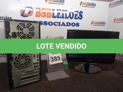 LOTE 385 - 01 CPU MARCA HP E 01 MONITOR MARCA SAMSUNG C/TECLADO E MOUSE. (NO ESTADO) ATENÇÃO! FAZER A VISITAÇÃO ANTES DE ARREMATAR, NÃO SABEMOS SE FUNCIONA. LEILÃO NÃO TEM GARANTIA E NEM DEVOLUÇÃO, SUJEITO A POSSÍVEIS AVARIAS VISÍVEIS/OCULTAS E/OU AUSÊNCIA DE COMPONENTES.