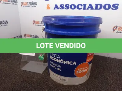 LOTE 362 - 01 GALÃO DE TINTA MARCA QUALITEX. (NO ESTADO) ATENÇÃO! FAZER A VISITAÇÃO ANTES DE ARREMATAR, NÃO SABEMOS SE FUNCIONA. LEILÃO NÃO TEM GARANTIA E NEM DEVOLUÇÃO, SUJEITO A POSSÍVEIS AVARIAS VISÍVEIS/OCULTAS E/OU AUSÊNCIA DE COMPONENTES.