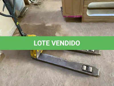 LOTE 045 - 01 - PALETEIRA HIDRÁULICA MANUAL (NO ESTADO, NÃO SABEMOS SE FUNCIONA. LEILÃO NÃO TEM GARANTIA E NEM DEVOLUÇÃO, SUJEITO A POSSÍVEIS AVARIAS VISÍVEIS/OCULTAS E/OU AUSÊNCIA DE COMPONENTES)