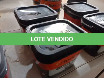 LOTE 095 - 02. BALDES DE ADITIVO IMPERMEABILIZANTE P/PAREDE EXTERNA MARCA SUVINIL 3,6L CADA (NO ESTADO, NÃO SABEMOS SE FUNCIONA. LEILÃO NÃO TEM GARANTIA E NEM DEVOLUÇÃO, SUJEITO A POSSÍVEIS AVARIAS VISÍVEIS/OCULTAS E/OU AUSÊNCIA DE COMPONENTES)
