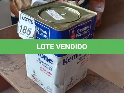 LOTE 185 - 01 LATA DE TINTA MARCA SHERRY WILLIAMS NA COR CAMURÇA 18L. (NO ESTADO, NÃO SABEMOS SE FUNCIONA. LEILÃO NÃO TEM GARANTIA E NEM DEVOLUÇÃO, SUJEITO A POSSÍVEIS AVARIAS VISÍVEIS/OCULTAS E/OU AUSÊNCIA DE COMPONENTES)