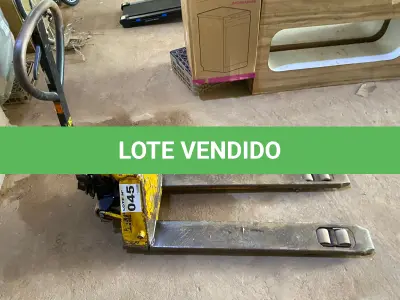 LOTE 045 - 01 - PALETEIRA HIDRÁULICA MANUAL (NO ESTADO, NÃO SABEMOS SE FUNCIONA. LEILÃO NÃO TEM GARANTIA E NEM DEVOLUÇÃO, SUJEITO A POSSÍVEIS AVARIAS VISÍVEIS/OCULTAS E/OU AUSÊNCIA DE COMPONENTES)