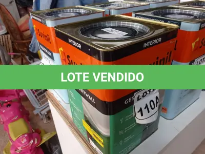 LOTE 110 - 01 LATA DE TINTA COR BRANCO 18L ACRÍLICO MARCA SUVINIL (NO ESTADO, NÃO SABEMOS SE FUNCIONA. LEILÃO NÃO TEM GARANTIA E NEM DEVOLUÇÃO, SUJEITO A POSSÍVEIS AVARIAS VISÍVEIS/OCULTAS E/OU AUSÊNCIA DE COMPONENTES)