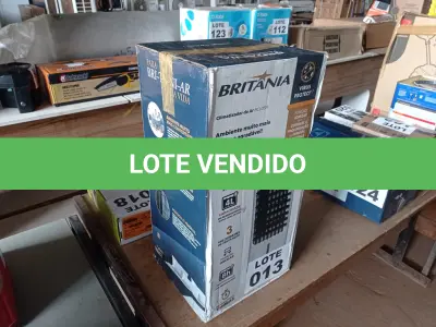 LOTE 013 - 01 - CLIMATIZADOR DE AR BRITÂNIA 4L IONIZADOR 5 EM 1 BCL05FI 220V (NO ESTADO, NÃO SABEMOS SE FUNCIONA. LEILÃO NÃO TEM GARANTIA E NEM DEVOLUÇÃO, SUJEITO A POSSÍVEIS AVARIAS VISÍVEIS/OCULTAS E/OU AUSÊNCIA DE COMPONENTES)