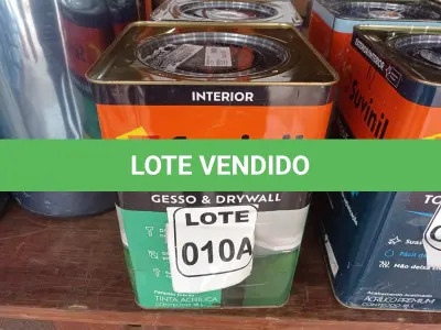 LOTE 010 - 01 LATA DE TINTA COR BRANCO 18L ACRÍLICO MARCA SUVINIL(NO ESTADO, NÃO SABEMOS SE FUNCIONA. LEILÃO NÃO TEM GARANTIA E NEM DEVOLUÇÃO, SUJEITO A POSSÍVEIS AVARIAS VISÍVEIS/OCULTAS E/OU AUSÊNCIA DE COMPONENTES)