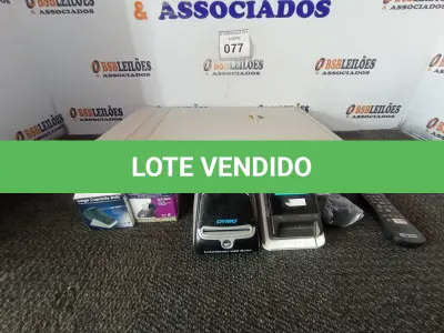 LOTE 077 - 01 SCANNER HP, 01 DYMO LABEL E 01 IMPRESSORA ROTULADORA. (STAMPING MACHINE LATHEM). (NO ESTADO EM QUE SE ENCONTRA. SUJEITO A AVARIAS OCULTAS/VISÍVEIS.)