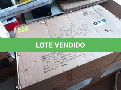 LOTE 079 - 01 - CONJUNTO BISTRO RATTAN 3 PEÇAS (NO ESTADO, NÃO SABEMOS SE FUNCIONA. LEILÃO NÃO TEM GARANTIA E NEM DEVOLUÇÃO, SUJEITO A POSSÍVEIS AVARIAS VISÍVEIS/OCULTAS E/OU AUSÊNCIA DE COMPONENTES)