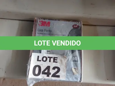 LOTE 042 - 50 - FOLHAS LIXA FERRO 221T GRÃO P100 225X275MM (NO ESTADO, NÃO SABEMOS SE FUNCIONA. LEILÃO NÃO TEM GARANTIA E NEM DEVOLUÇÃO, SUJEITO A POSSÍVEIS AVARIAS VISÍVEIS/OCULTAS E/OU AUSÊNCIA DE COMPONENTES)