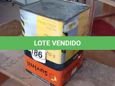 LOTE 186 - 01 LATA DE TINTA P/PISO NA COR CINZA 18L ACRÍLICO PREMIUM MARCA SUVINIL (NO ESTADO, NÃO SABEMOS SE FUNCIONA. LEILÃO NÃO TEM GARANTIA E NEM DEVOLUÇÃO, SUJEITO A POSSÍVEIS AVARIAS VISÍVEIS/OCULTAS E/OU AUSÊNCIA DE COMPONENTES)