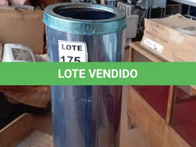 LOTE 175 - 01 LIXEIRA EM INOX TAMANHO G MARCA PURIMAX (NO ESTADO, NÃO SABEMOS SE FUNCIONA. LEILÃO NÃO TEM GARANTIA E NEM DEVOLUÇÃO, SUJEITO A POSSÍVEIS AVARIAS VISÍVEIS/OCULTAS E/OU AUSÊNCIA DE COMPONENTES)