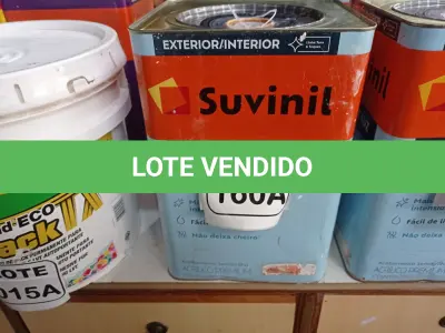 LOTE 160 - 01 LATA DE TINTA BASE COR BRANCO 16L ACRÍLICO PREMIUM MARCA SUVINIL (NO ESTADO, NÃO SABEMOS SE FUNCIONA. LEILÃO NÃO TEM GARANTIA E NEM DEVOLUÇÃO, SUJEITO A POSSÍVEIS AVARIAS VISÍVEIS/OCULTAS E/OU AUSÊNCIA DE COMPONENTES)
