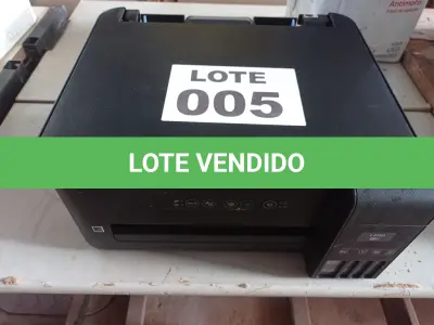 LOTE 005 - 01 - IMPRESSORA EPSON MULTIFUNCIONAL ECOTANK L4150 (NO ESTADO, NÃO SABEMOS SE FUNCIONA. LEILÃO NÃO TEM GARANTIA E NEM DEVOLUÇÃO, SUJEITO A POSSÍVEIS AVARIAS VISÍVEIS/OCULTAS E/OU AUSÊNCIA DE COMPONENTES)