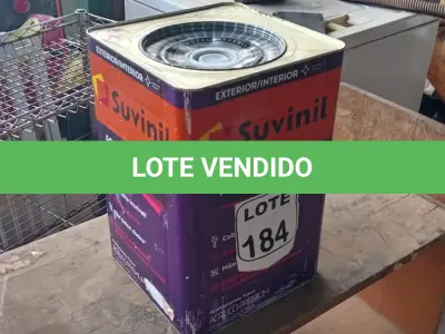 LOTE 184 - 01 LATA DE TINTA BASE COR BRANCO 16L ACRÍLICO PREMIUM MARCA SUVINIL (NO ESTADO, NÃO SABEMOS SE FUNCIONA. LEILÃO NÃO TEM GARANTIA E NEM DEVOLUÇÃO, SUJEITO A POSSÍVEIS AVARIAS VISÍVEIS/OCULTAS E/OU AUSÊNCIA DE COMPONENTES)