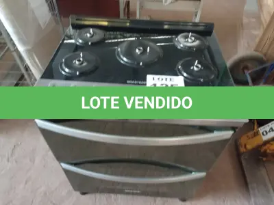 LOTE 125 - 01 - FOGÃO BRASTEMP 5 BOCAS DUPLO FORNO COR INOX (NO ESTADO, NÃO SABEMOS SE FUNCIONA. LEILÃO NÃO TEM GARANTIA E NEM DEVOLUÇÃO, SUJEITO A POSSÍVEIS AVARIAS VISÍVEIS/OCULTAS E/OU AUSÊNCIA DE COMPONENTES)