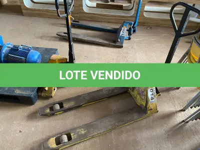 LOTE 014 - 01 - PALETEIRA HIDRÁULICA MANUAL (NO ESTADO, NÃO SABEMOS SE FUNCIONA. LEILÃO NÃO TEM GARANTIA E NEM DEVOLUÇÃO, SUJEITO A POSSÍVEIS AVARIAS VISÍVEIS/OCULTAS E/OU AUSÊNCIA DE COMPONENTES)