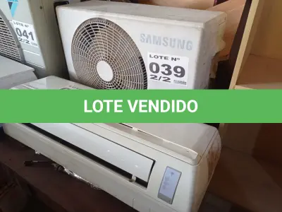 LOTE 039 - 01 KIT AR-CONDICIONADO SAMSUNG 9000 BTUS (NO ESTADO, NÃO SABEMOS SE FUNCIONA. LEILÃO NÃO TEM GARANTIA E NEM DEVOLUÇÃO, SUJEITO A POSSÍVEIS AVARIAS VISÍVEIS/OCULTAS E/OU AUSÊNCIA DE COMPONENTES)