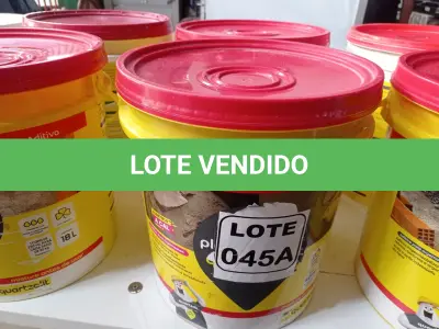LOTE 045 - 01 BALDE DE ADITIVO IMPERMEABILIZANTE P/ARGAMASSA MARCA QUARTZOLIT 18L (NO ESTADO, NÃO SABEMOS SE FUNCIONA. LEILÃO NÃO TEM GARANTIA E NEM DEVOLUÇÃO, SUJEITO A POSSÍVEIS AVARIAS VISÍVEIS/OCULTAS E/OU AUSÊNCIA DE COMPONENTES)