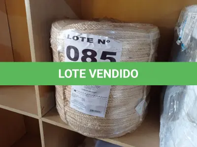 LOTE 085 - 01 - CORDA SISAL 06MM=1/4 +-20KG SISALANDIA 690MT (NO ESTADO, NÃO SABEMOS SE FUNCIONA. LEILÃO NÃO TEM GARANTIA E NEM DEVOLUÇÃO, SUJEITO A POSSÍVEIS AVARIAS VISÍVEIS/OCULTAS E/OU AUSÊNCIA DE COMPONENTES)