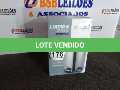 LOTE 176 - 01 LIXEIRA EM INOX C/PEDAL TAMANHO G MARCA GOEDERT GROUP 12L (SEM USO) (NO ESTADO, NÃO SABEMOS SE FUNCIONA. LEILÃO NÃO TEM GARANTIA E NEM DEVOLUÇÃO, SUJEITO A POSSÍVEIS AVARIAS VISÍVEIS/OCULTAS E/OU AUSÊNCIA DE COMPONENTES)